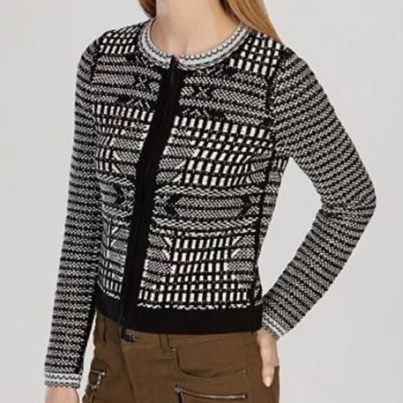 Karen Millen Embroidered Jacquard Zip Cardigan NWT - Picture 1 of 9
